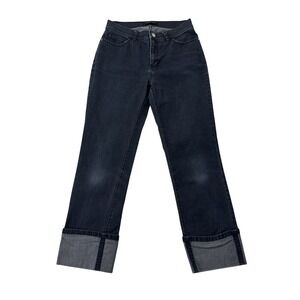 LAFAYETTE 148 NEW YORK Women's Dark Wash Denim Cropped Cuffed Jeans Size 0